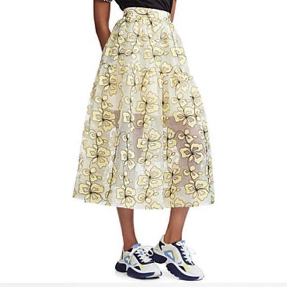 MAJE
Jizia Floral-embroidered Midi Skirt In Yellow - Picture 2 of 6